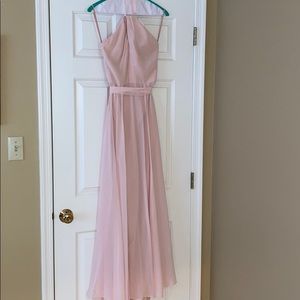 Amsale Bridesmaid Colby Chiffon Gown Blush